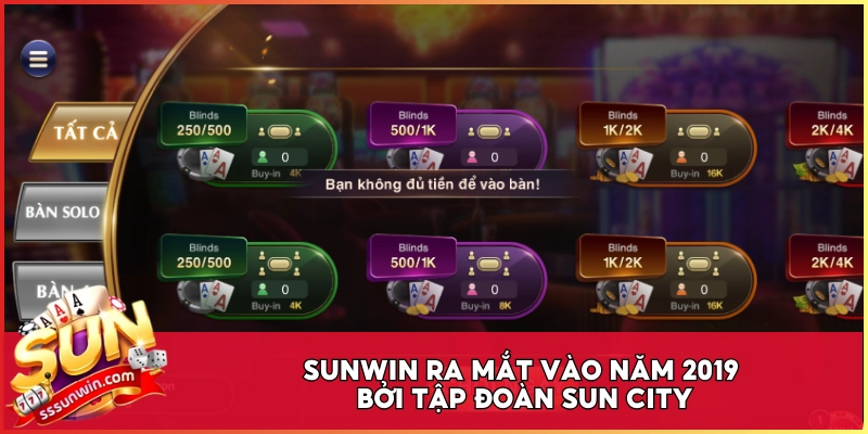 Sunwin ra mắt vào năm 2019 bởi tập đoàn Sun City