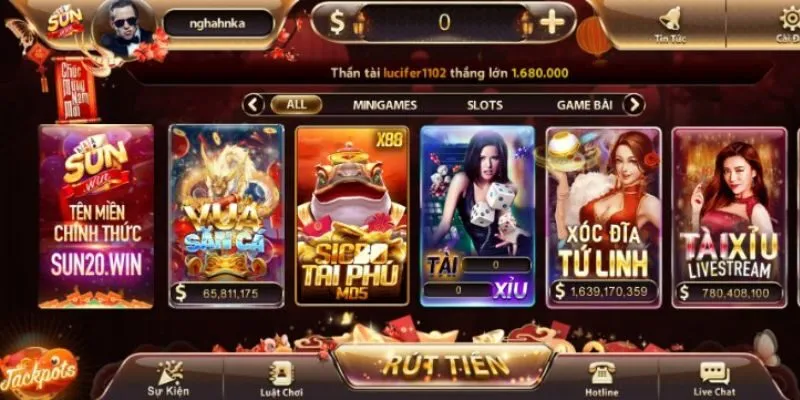 TRANG CHỦ 17 Giới thiệu sơ lược cổng game đình đám Sunwin