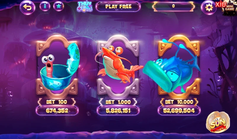 Giao diện game Thủy Cung tại Sunwin