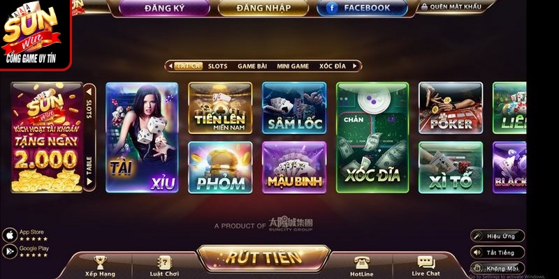 Kho game độc đáo có tại cổng cược Sunwin