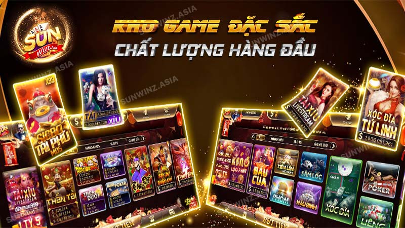 Kho game Sun win đặc sắc, chất lượng hàng đầu