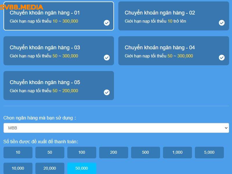 Hướng dẫn các bước nạp tiền vào nhà cái Sv88