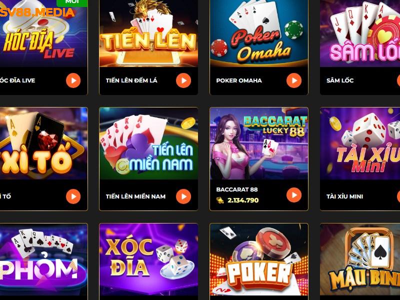 Top 5 game bài cực cuốn tại Sv88
