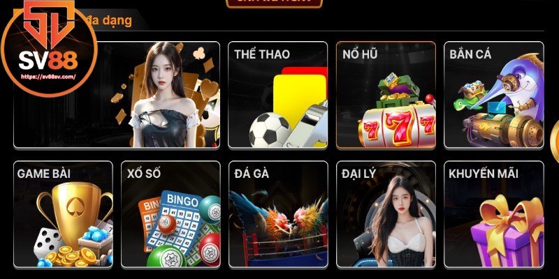 Kho sản phẩm game phong phú tại SV88