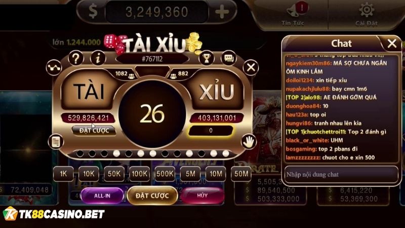 Luật chơi game tài xỉu TK88 đơn giản, dễ nắm rõ ngay lần đầu tiên 