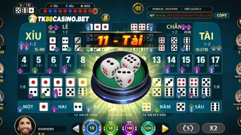 Các cửa đặt cược game tài xỉu đa dạng tỷ lệ trả thưởng 