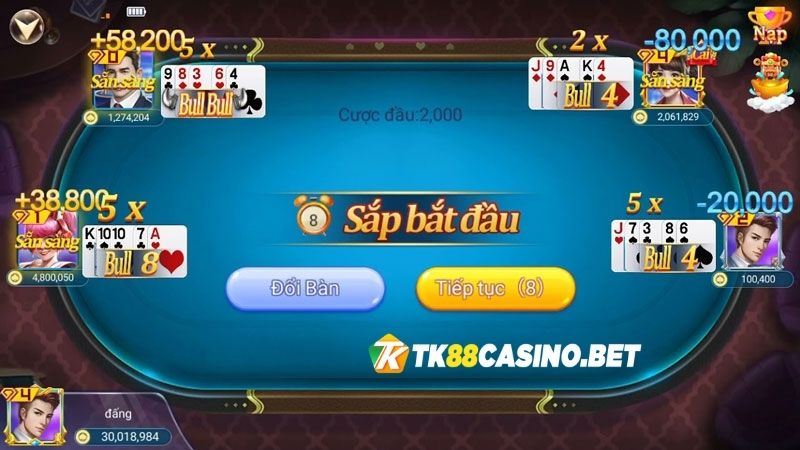 Hướng dẫn cách chơi Giành chủ Bull Bull tại nhà cái TK88