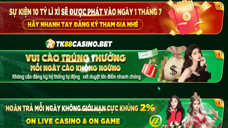 Nhiều khuyến mãi đến từ TK88