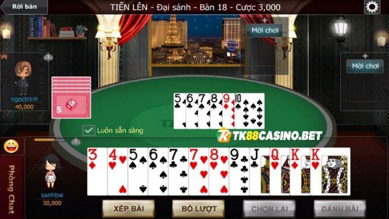 Game bài tiến lên online TK88 có luật chơi khá đơn giản 