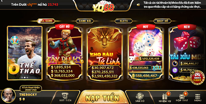 giao diện game tại YO88